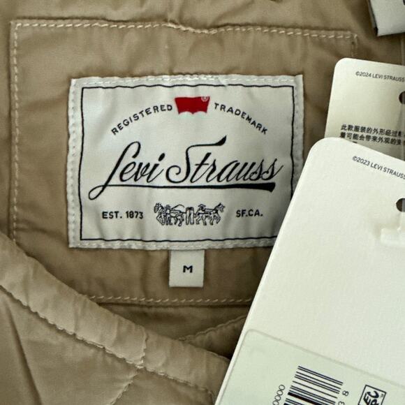 Levi Strauss Quilted Jacket Rumer Size M Beige - Picture 2 of 5